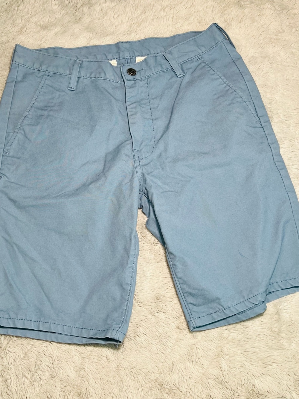 Levi's Light Blue Flat Front Cotton Shorts